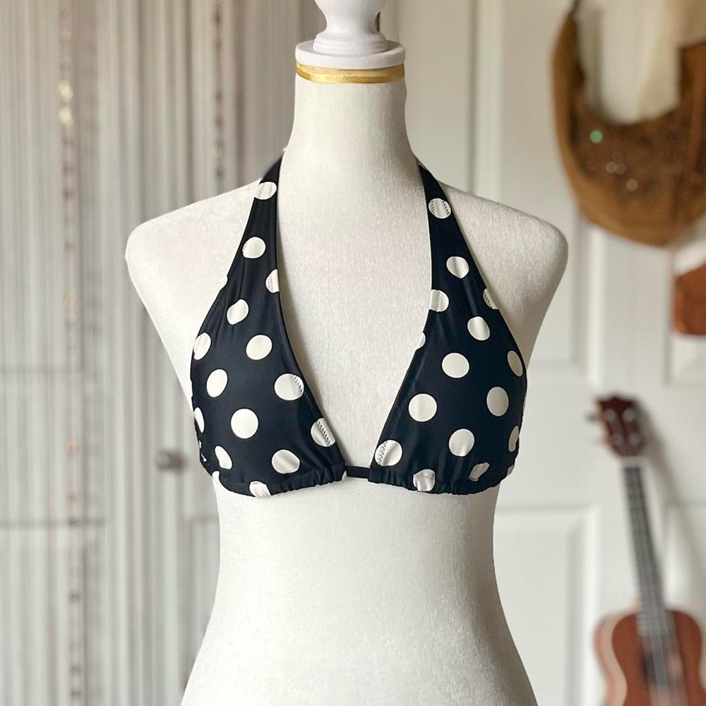 aerie polka dot triangle bikini top NWT